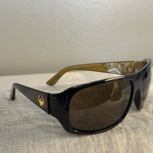 Near-Vintage Surfer Mick Fanning Black and Gold Brigade Sunglasses Made in Italy